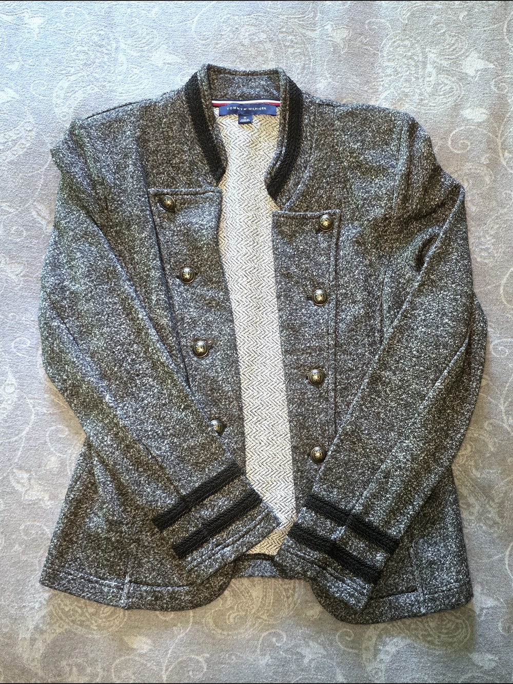 Tommy Hilfiger Grey Knit Jacket (Size M)